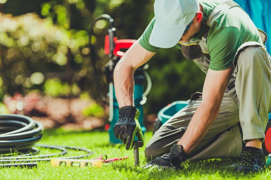 North Texas yard with properly maintained seasonal irrigation system